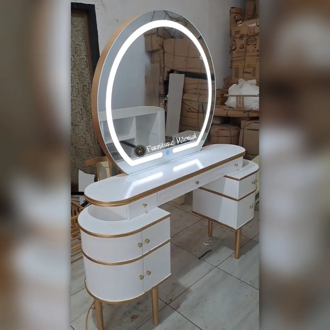 meja rias lampu led minimalis modern - furniture milenial